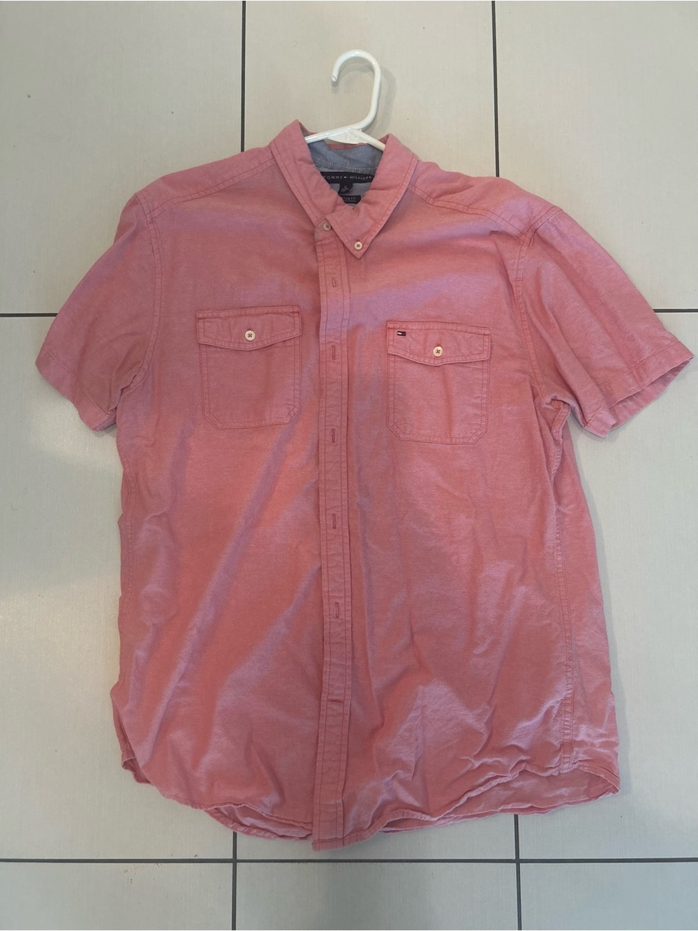Tommy Hilfiger Short-Sleeve Button-Down Shirt - Dusty Rose